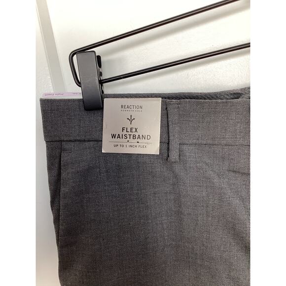 NWT Reaction Kenneth Cole Men's Stretch Slim-Fit Twill Dress Pants Gray 32x34 - Picture 4 of 12